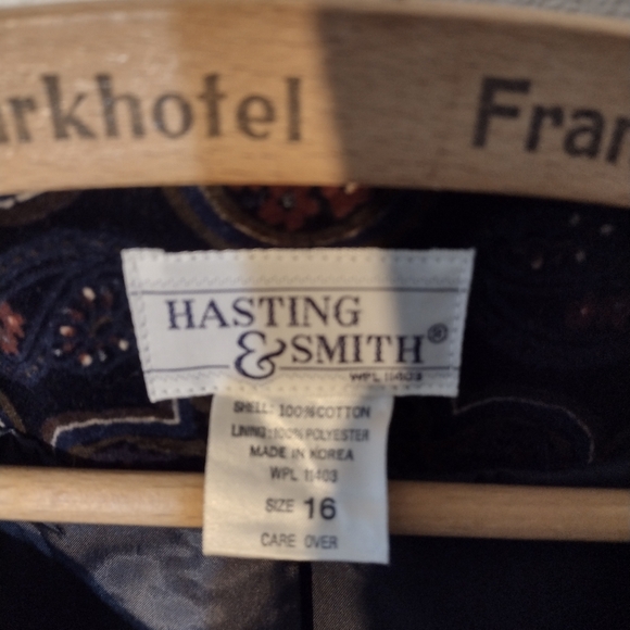 Size 16 VTG printed paisley velvet jacket black - Picture 2 of 7